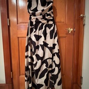 Abercrombie & Fitch Strapless Black and Cream Dress
